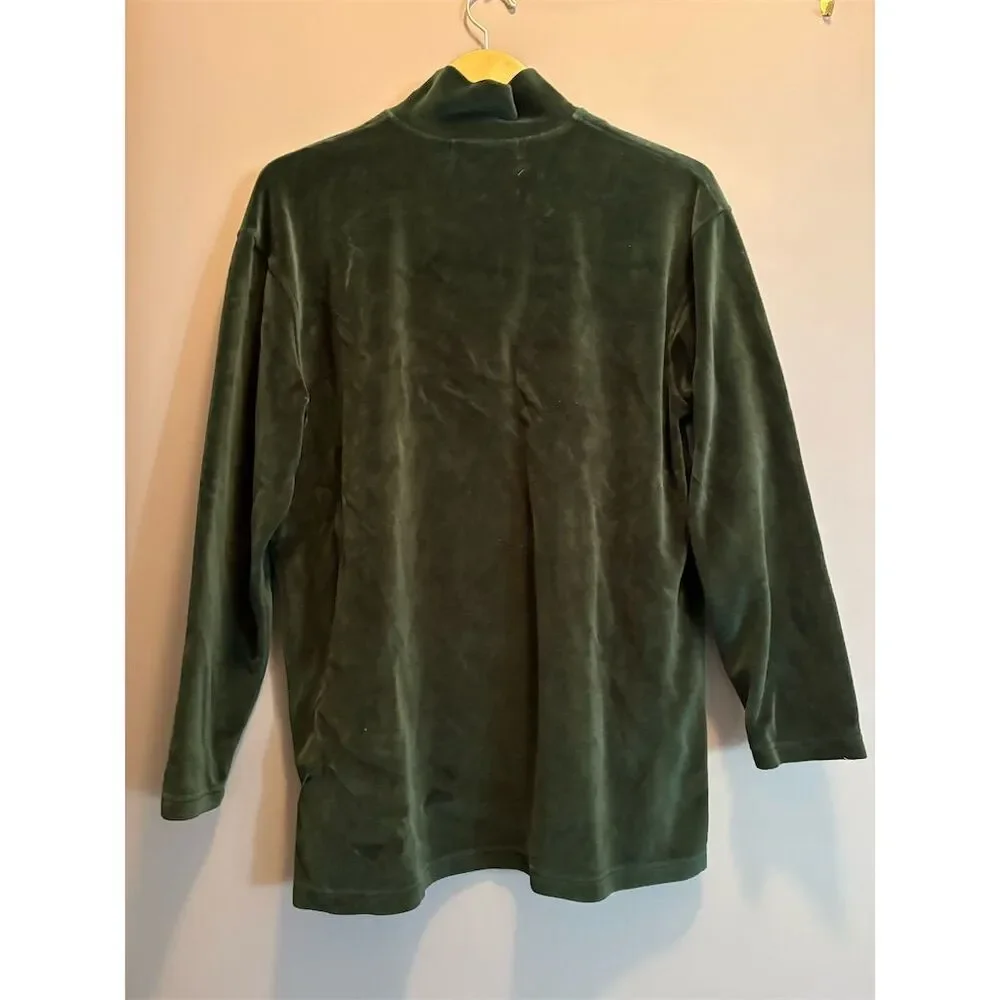 Jones Wear Women's 2 Piece Green Velour Set M Casual Long Sleeve - Picture 7 of 10